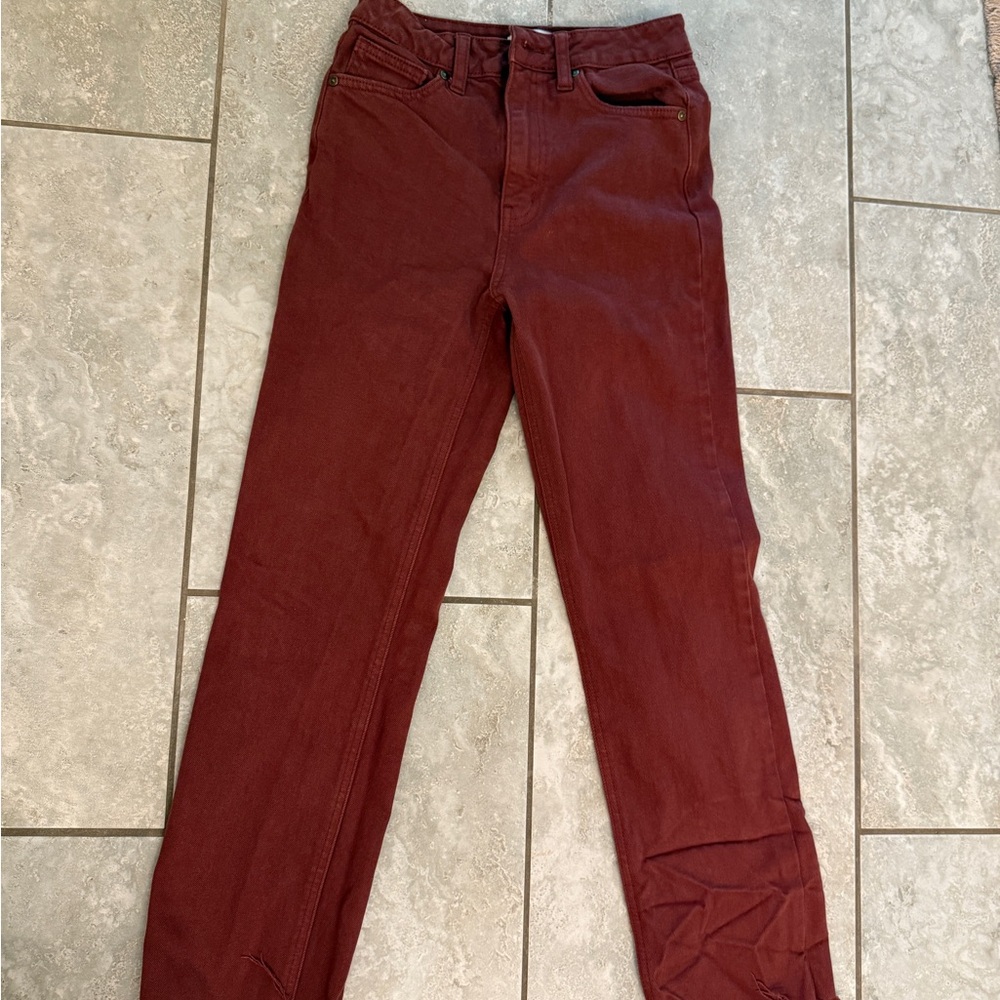 Just Black Red Straight Leg Jeans
